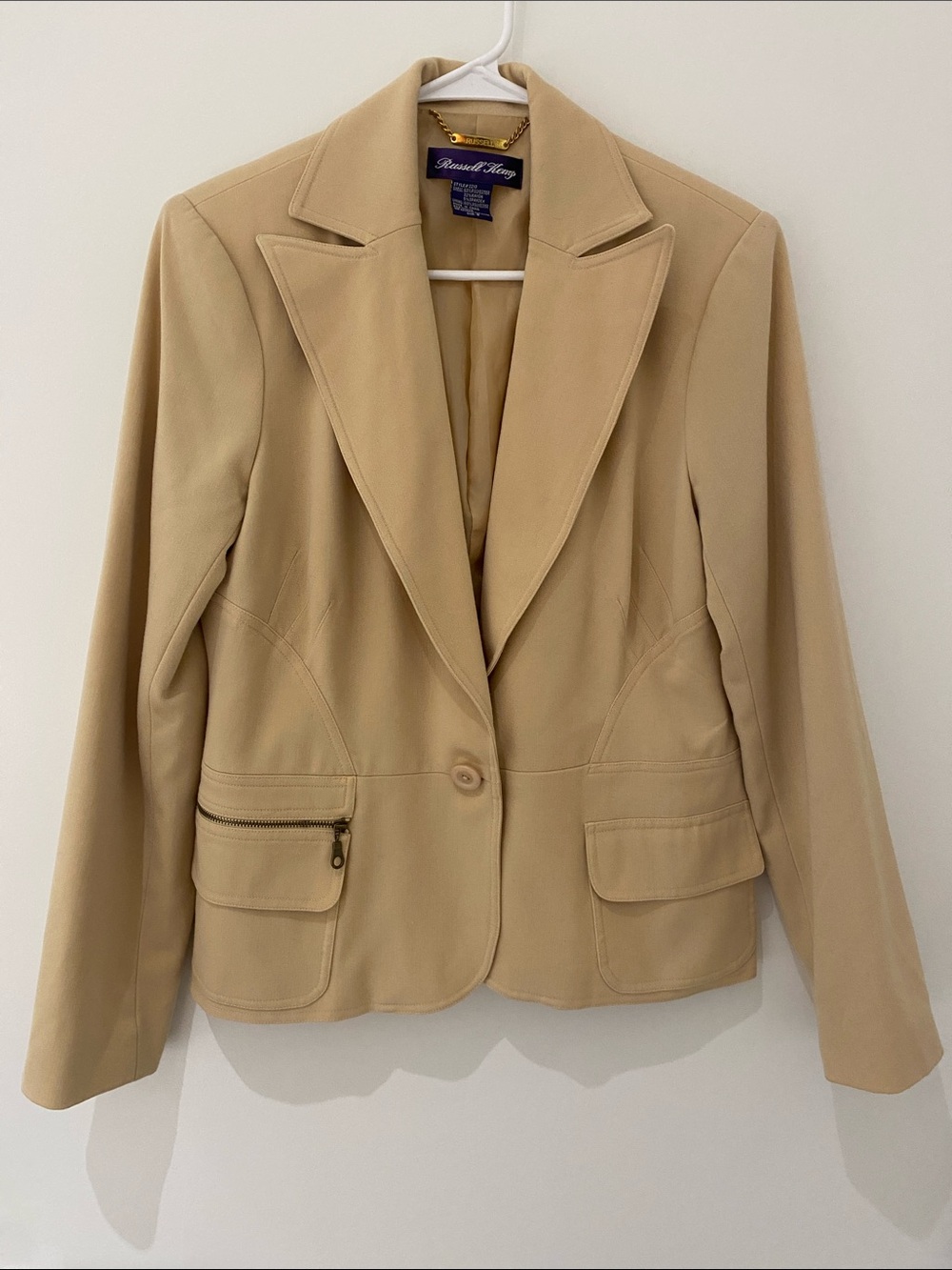Russell Kemp Golden/Yellow Tan Single Button Blazer Size 8